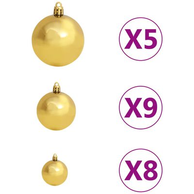 vidaXL Artificial Christmas Tree with LEDs&Ball Set 180cm 564 Branches