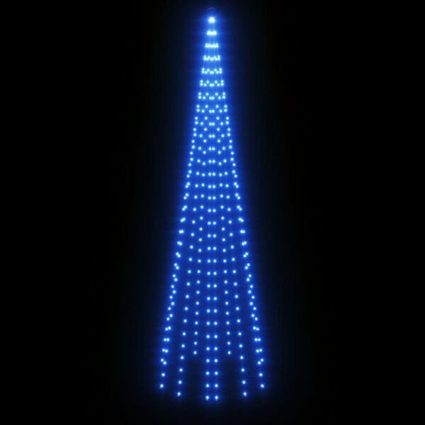 vidaXL Christmas Tree on Flagpole Blue 310 LEDs 300 cm