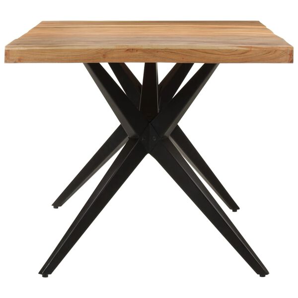 vidaXL Dining Table Black 180x90x77 cm Solid Wood Acacia