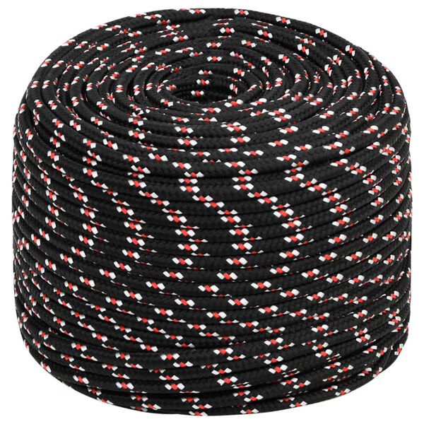 vidaXL Boat Rope Black 8 mm 50 m Polypropylene