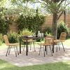 vidaXL Garden Dining Set 5 pcs Brown Powder-Coated Steel