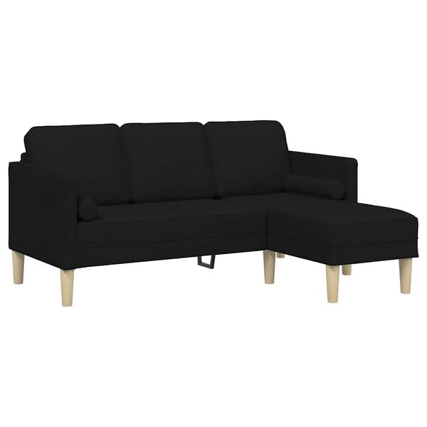 vidaXL Sofa Set Black 173 x 131 x 67 cm Fabric