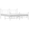 vidaXL Metal Bed Frame without Mattress with Footboard White 180x200cm