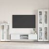 vidaXL Sideboard with Shelf FLORIN High Gloss White 55.5 x 29 x 103 cm