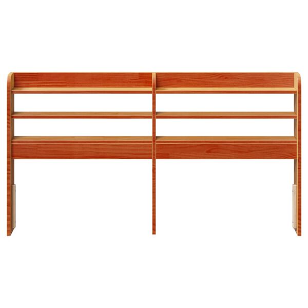 vidaXL Headboard with Shelves Wax Brown 150 cm Solid Wood Pine