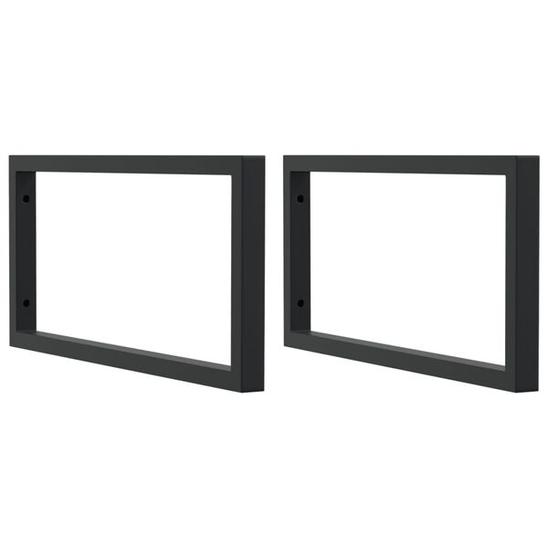 vidaXL Shelf Brackets for Washbasin 2 pcs Black Rectangular Steel