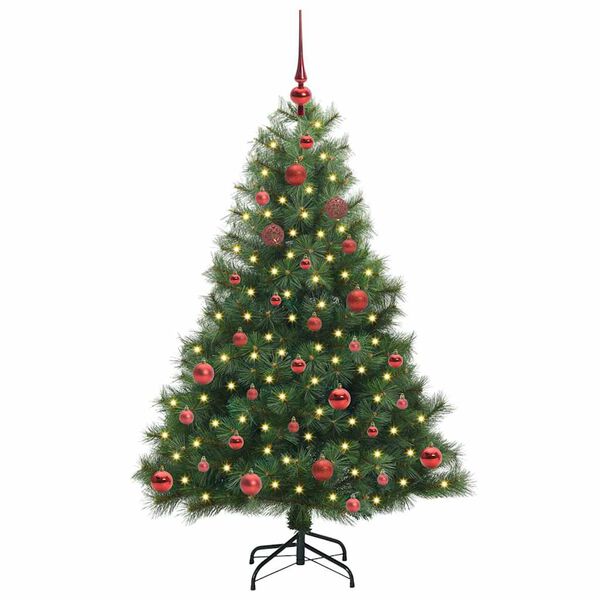 vidaXL Artificial Christmas Tree with 150 LEDs Green 150 cm PE and PVC