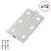 vidaXL Hinge Plain 12 pcs Silver 58 x 35 x 1 mm Steel