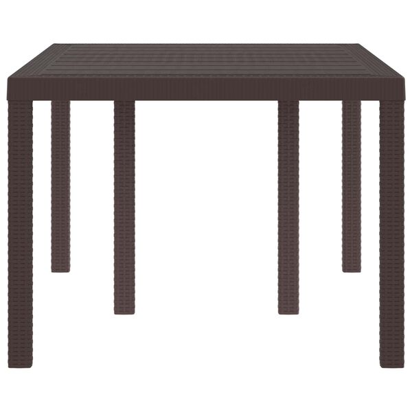 vidaXL Garden Dining Table Brown 150 x 100 x 73 cm Poly Rattan