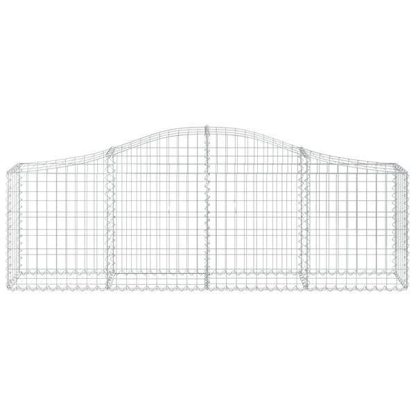 vidaXL Arched Gabion Baskets 15 pcs 200x30x60/80 cm Galvanised Iron