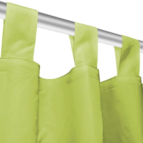 vidaXL Micro-Satin Curtains 2 pcs with Loops 140x245 cm Green