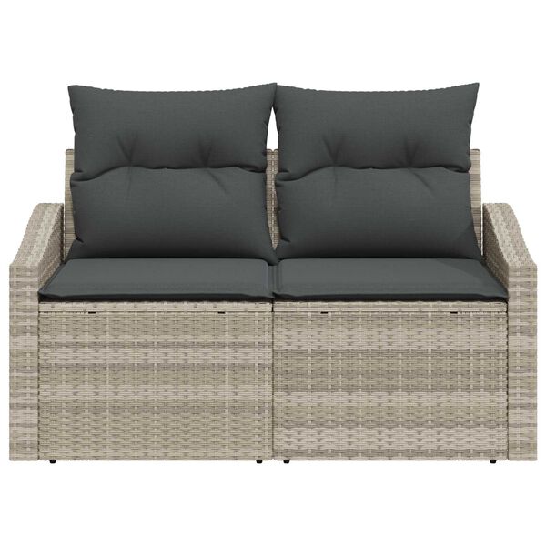 vidaXL Garden Sofa with Cushion 123 x 62 x 69 cm Poly Rattan