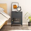 vidaXL Nightstand Anthracite 40x30x54.5 cm Steel and Glass