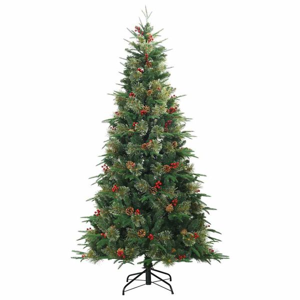 vidaXL Artificial Hinged Christmas Tree Green 240 cm PVC, PE and Steel