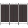 vidaXL 6-Panel Room Divider Brown 240x200 cm Fabric