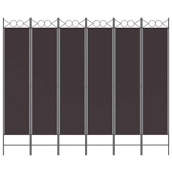 vidaXL 6-Panel Room Divider Brown 240x200 cm Fabric