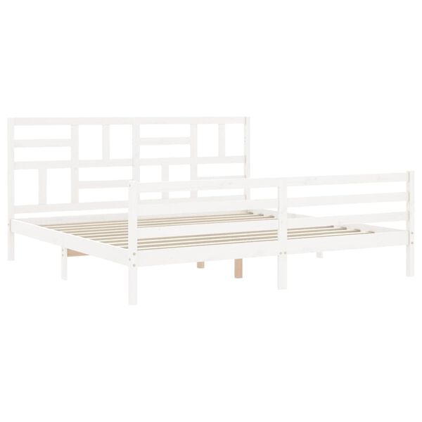 vidaXL Bed Frame without Mattress White 200x200 cm Solid Wood