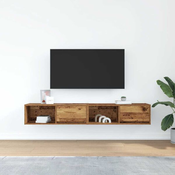 vidaXL TV Cabinets 2 pcs Old Wood 80x31x25.5 cm Engineered Wood