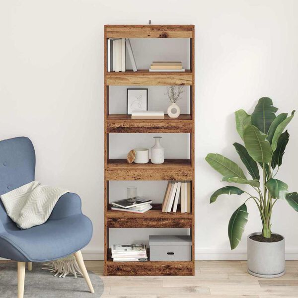 vidaXL Book Cabinet Old wood 60 x 30 x 166 cm Engineered wood