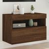 vidaXL TV Wall Cabinet with LED Lights Brown Oak 60x30x40 cm