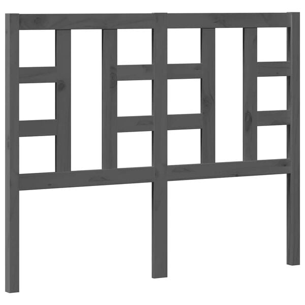 vidaXL Bed Headboard Grey 126x4x100 cm Solid Wood Pine