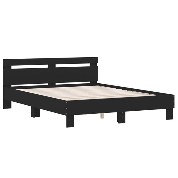 vidaXL Bed Frame without Mattress Black 140x190 cm
