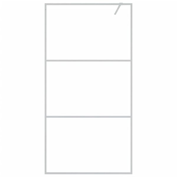 vidaXL Walk-in Shower Wall Silver 100x195 cm Clear ESG Glass