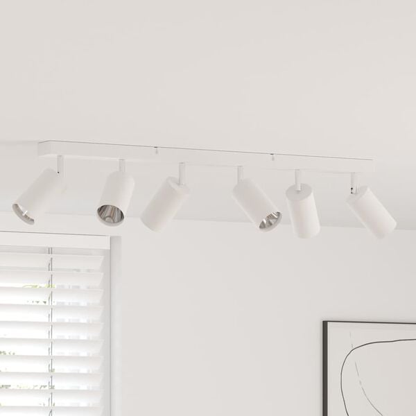 vidaXL Ceiling Spotlight with Spotlights White 73 x 6 x 16 cm Metal