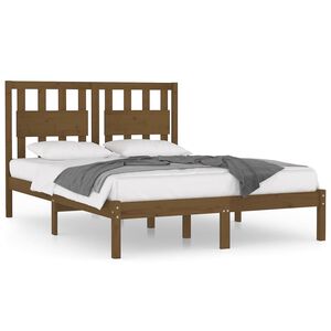 vidaXL Bed Frame without Mattress Honey Brown Solid Wood 200x200 cm (810040+818593)