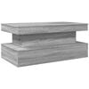 vidaXL Coffee Table with LED Lights Grey Sonoma 90x50x40 cm