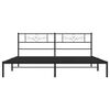 vidaXL Metal Bed Frame without Mattress with Headboard Black 200x200cm