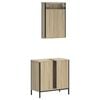 vidaXL 2 Piece Bathroom Furniture Set Sonoma Oak Engineered Wood
