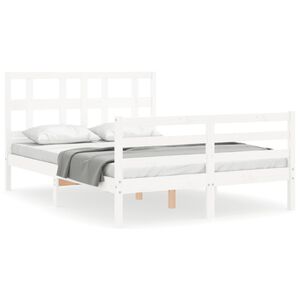 vidaXL Bed Frame without Mattress White 140x200 cm Solid Wood