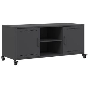 vidaXL TV Cabinet Black 100.5x39x43.5 cm Steel