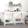 vidaXL Work Bench White 140x50x80 cm Solid Wood Pine
