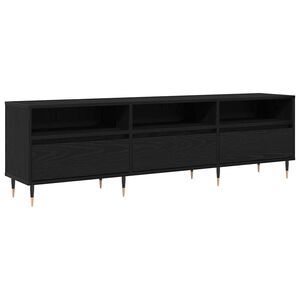 vidaXL TV Cabinet Black Oak 150 x 30 x 45 cm Engineered Wood
