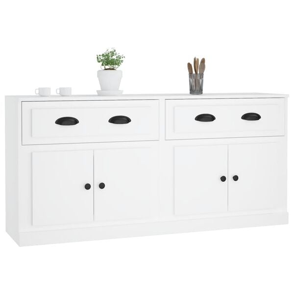 vidaXL Sideboards 2 pcs White Engineered Wood