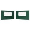 vidaXL Party Tent Sidewall 2 pcs 400 x 195 cm Green PE and Steel