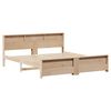 vidaXL Bed Frame with Headboard Brown 200 x 200 cm Engineered Wood