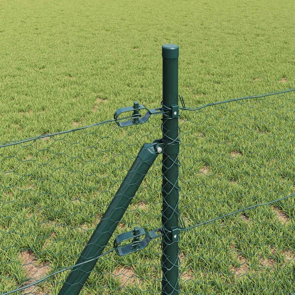 vidaXL Fence Post Green 50 x 0.6 m (25 mm mesh) Steel and PVC