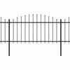 vidaXL Garden Fence with Spear Top Steel 1248x150 cm Black
