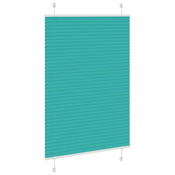 vidaXL Pleated Blind Petrol Green 85x150 cm Fabric Width 84.4 cm Polyester
