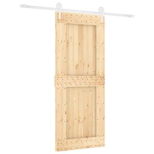 vidaXL Sliding Door Natural and White 85 x 210 cm Solid Pine Wood