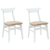 vidaXL Dining Chairs 2 pcs Solid Rubber Wood White 42 x 47.5 x 81 cm
