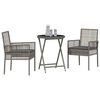 vidaXL Garden Bistro Set 3 pcs Grey Poly rattan