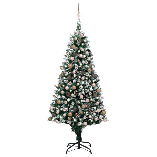 vidaXL Artificial Pre-lit Christmas Tree with Ball Set&Pine Cones 240 cm