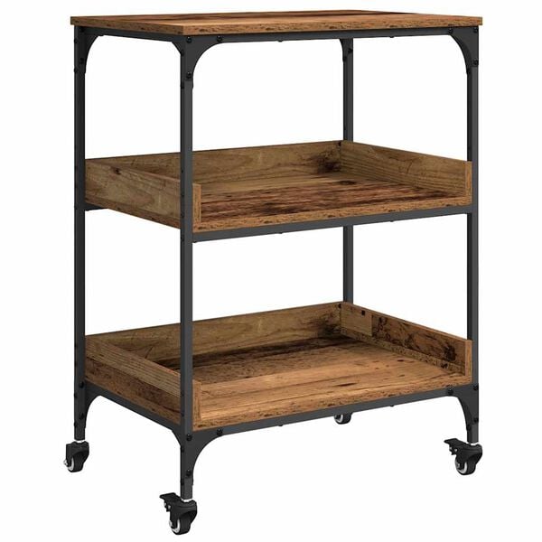 vidaXL Kitchen Trolley Old Wood 60 x 41 x 80.5 cm Engineered Wood