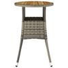 vidaXL Garden Table Ø60x75 cm Acacia Wood and Poly Rattan Grey