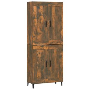 vidaXL Highboard Smoked Oak 69.5x34x180 cm Engineered Wood