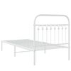 vidaXL Metal Bed Frame without Mattress with Headboard White 90x200cm